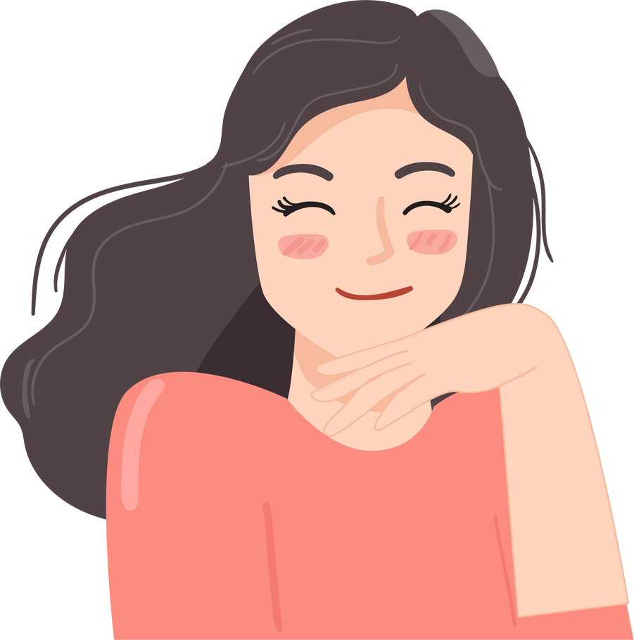 smiling happy girl illustration
